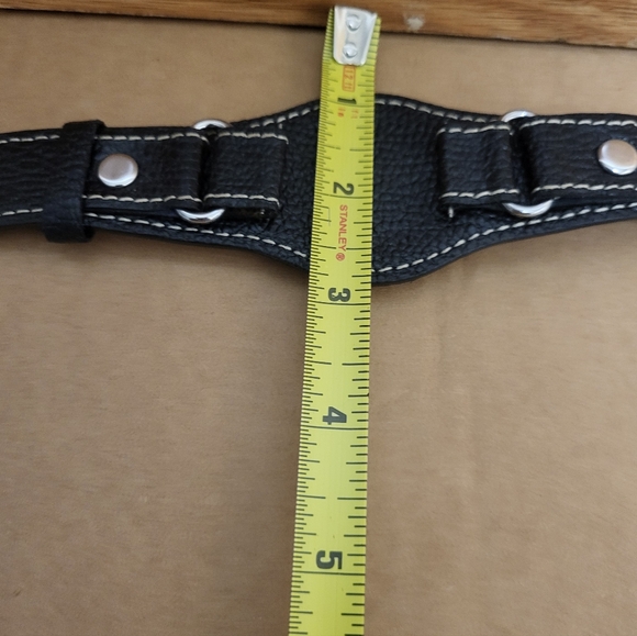 Mossimo Vintage Black Genuine Leather Watch Strap/Band Men - Picture 6 of 8